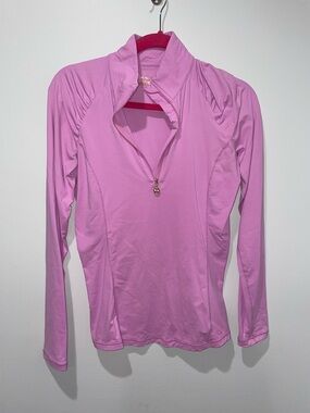 Lilly Pulitzer Light Pink/Purple Quarter-Zip Long Sleeve Pullover